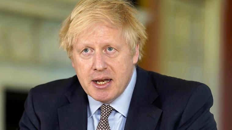 Der Premierminister Boris Johnson bei der Fernsehansprache.