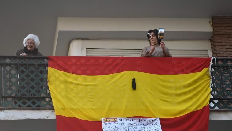 Protest gegen den Corona-Lockdown in Spanien.