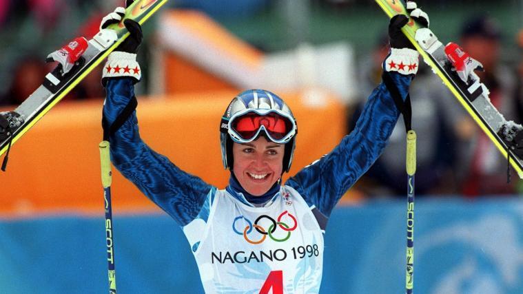 Compagnonis letzte große Sternstunde: Bei Olympia 1998 holte sie Gold im Riesentorlauf und Silber im Slalom.