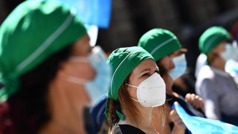 In Ligurien fand heute eine Demonstration für den Respekt von Krankenschwestern statt.