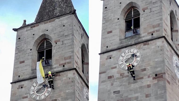 Luftiger Einsatz für die Feuerwehr Jenesien.