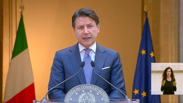 Ministerpräsident Giuseppe Conte in seiner Ansprache am Mittwoch.