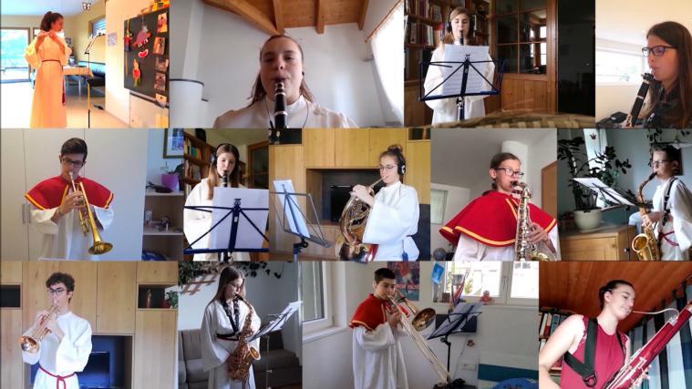 Ministranten sorgten für die musikalische Gestaltung des Gottesdienstes.