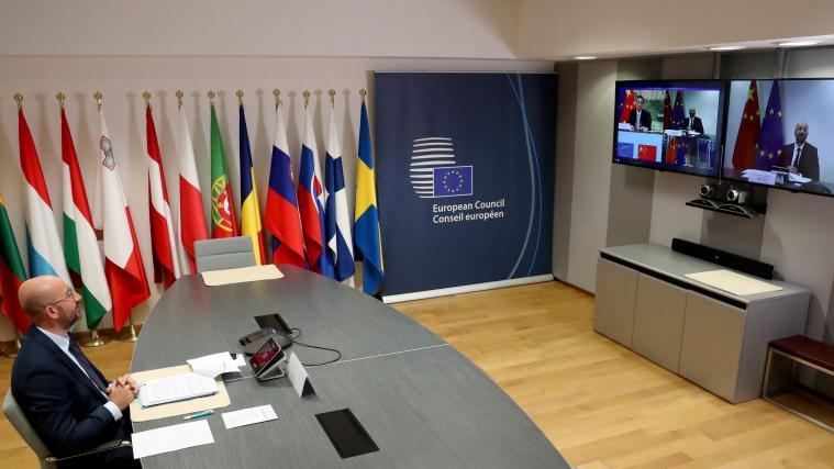 Per Videokonferenz berät sich die EU mit China.