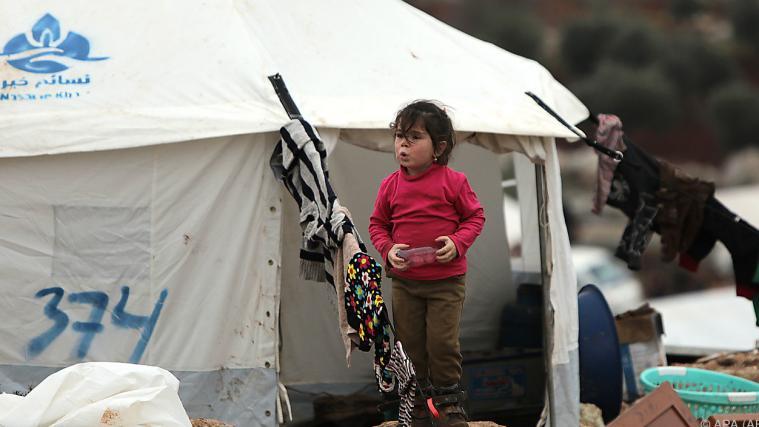 Zeltlager für syrische Flüchtlinge in Idlib.