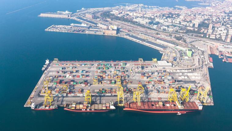 Der Hafen in Triest wird während der Coronakrise weniger häufig angesteuert.