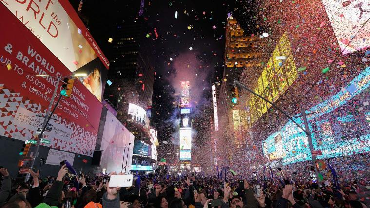 Die Silvesterparty am New Yorker Times Square gehört zu den größten Silvesterfeiern der Welt.