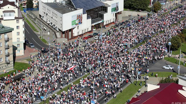 Erneut kam es zu Massenprotesten in den Straßen von Minsk.