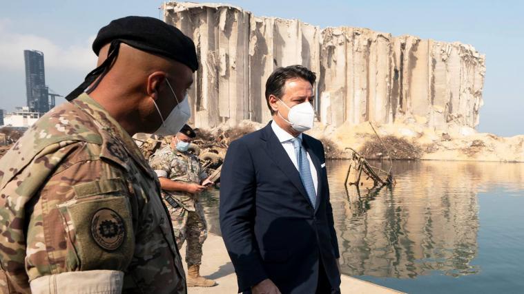 Giuseppe Conte bei seinem 2-tägigen Besuch in Beirut.