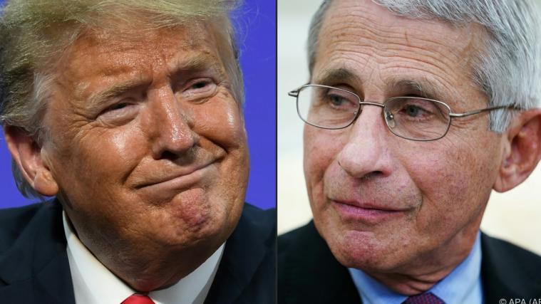 Anthony Fauci (r.) distanziert sich von Trumps Wahl-Werbeclip.