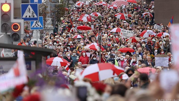 Proteste in der Hauptstadt Minsk – bereits ein gewohntes Bild.