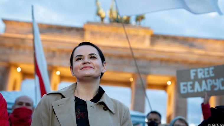 Swetlana Tichanowskaja in Berlin.