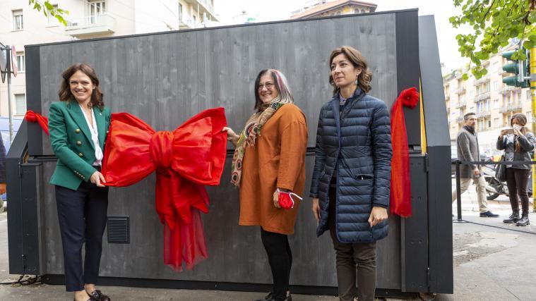 v.l.n.r: Deborah Zani CEO Rubner Haus, Simona Piccoli Eigentümerin, Cristina Tajani Assesorin Stadt Mailand.