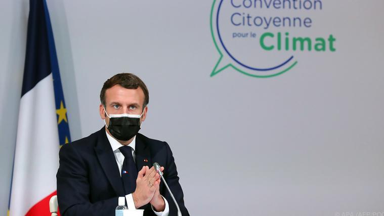 Emmanuel Macron auf dem Bürgerkonvent für Klimapolitik in Paris.