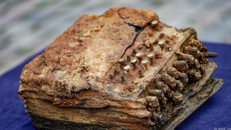 Enigma-Chiffriermaschine aus der Ostsee geborgen.