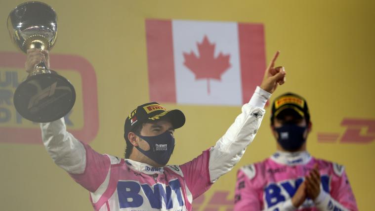 Sergio Perez (links) bejubelt seinen 1. Grand-Prix-Sieg.