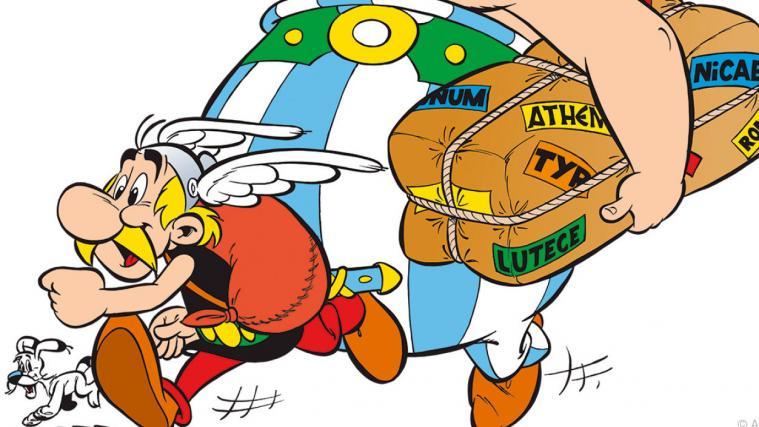 Die Comic-Figuren Asterix und Obelix.