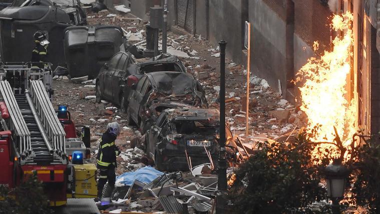Ein Bild der Verwüstung nach der Explosion in Madrid.
