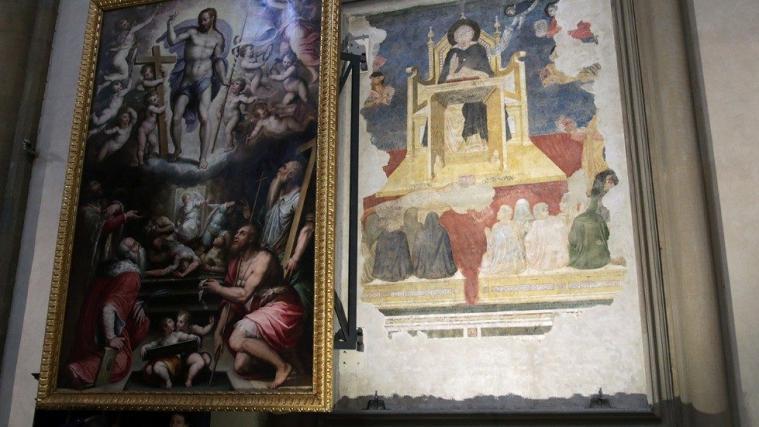 Restauratoren fanden in der Kirche Santa Maria Novella unter einer Gipsschicht ein Fresko, das auf das Jahr 1323 datiert wird.