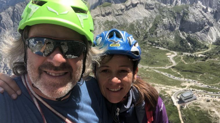 Beide sind bergverliebt: Christoph Hainz mit Lebenspartnerin Gerda Schwienbacher.