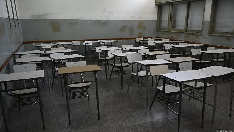 Eine leere Schulklasse in Argentinien.