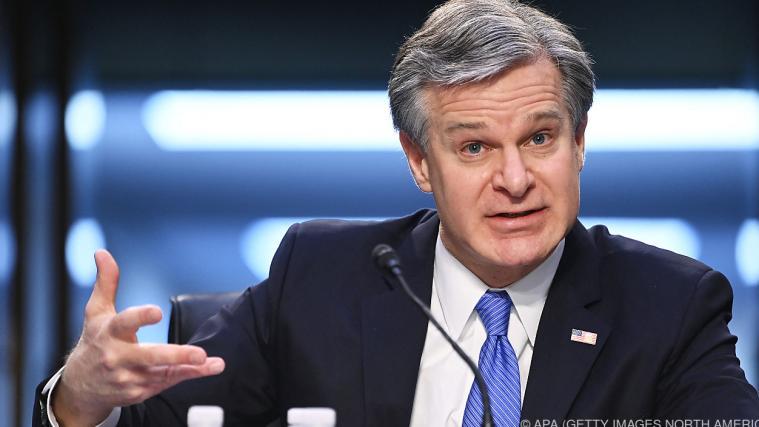 FBI-Direktor Christopher Wray bei Anhörung im US-Senat.