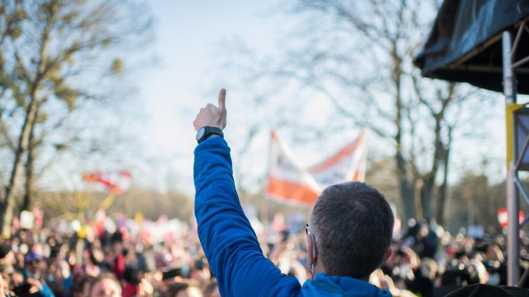 FPÖ-Klubobmannm Herbert Kickl bei einer Kundgebung der FPÖ mit dem Titel "Demokratie, Grundrechte und Freiheit" am Samstag