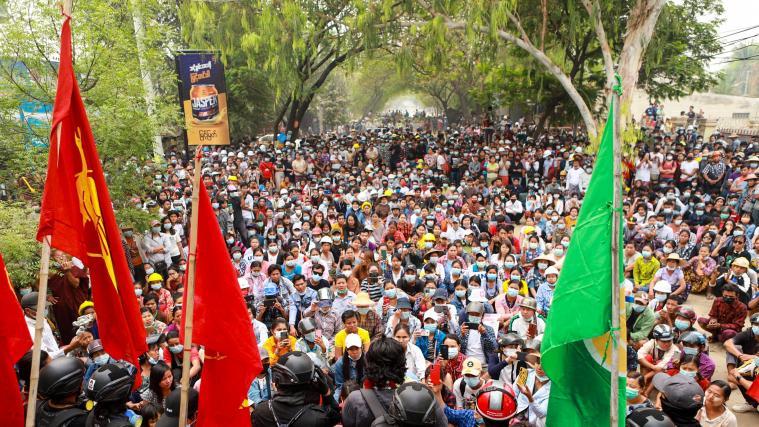 Immer wieder kommt es in Myanmar zu Demonstrationen.