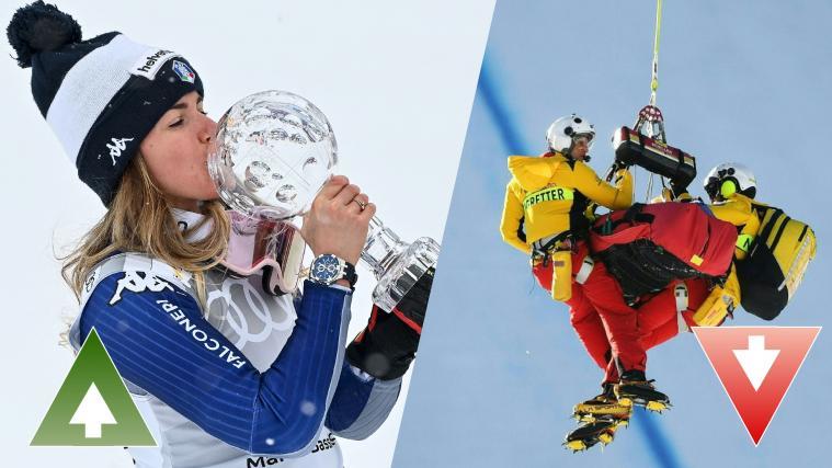Marta Bassino (l.) war eine der Gewinnerinnen der Saison, die vielen Stürze und Verletzungen dagegen ein negativer Aspekt.