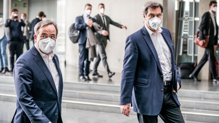 Armin Laschet und Markus Söder (v.l.) am Montag.