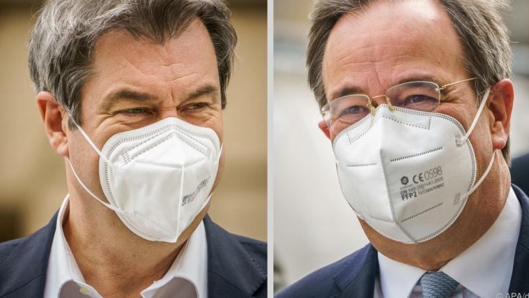 Eine Entscheidung steht in der K-Frage zwischen Markus Söder (links) und Armin Laschet (rechts) noch aus.