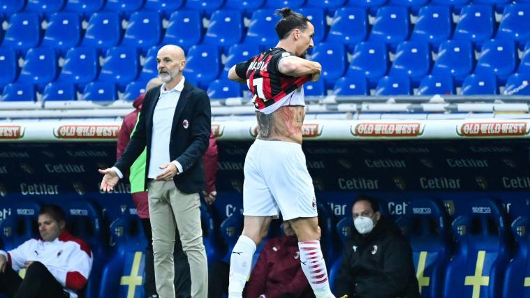 Ibra verlässt verbittert das Feld: Er und Trainer Stefano Pioli (links) beteuern seine Unschuld.