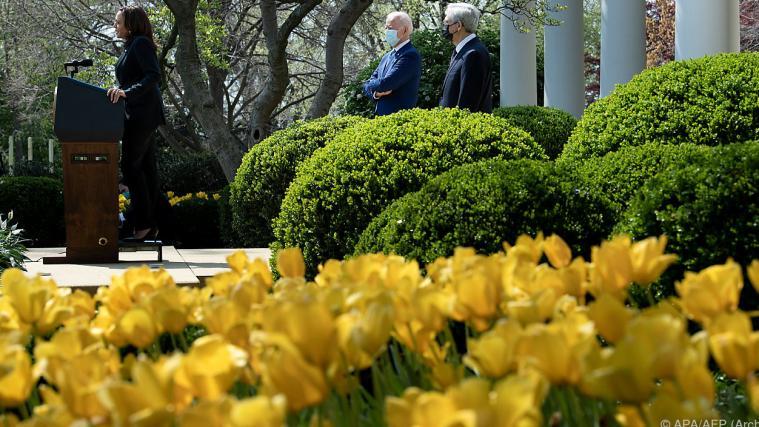 US-Präsident Joe Biden im Garten des Weißen Hauses.