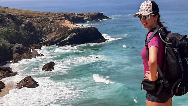 Ein Schnappschuss von ihrer Wanderung in Portugal: Greta Pinggera am südwestlichsten Punkt Europas.