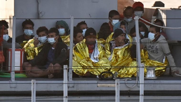 Flüchtlinge in Lampedusa.