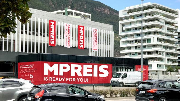 In Bozen eröffnet ein neuer MPREIS-Supermarkt.
