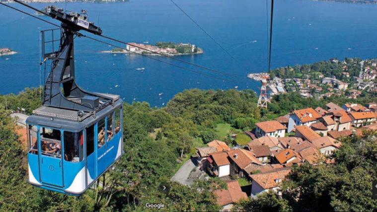 Ein Bild der Seilbahn in Stresa, aufgenommen vor dem verheerenden Unglück.