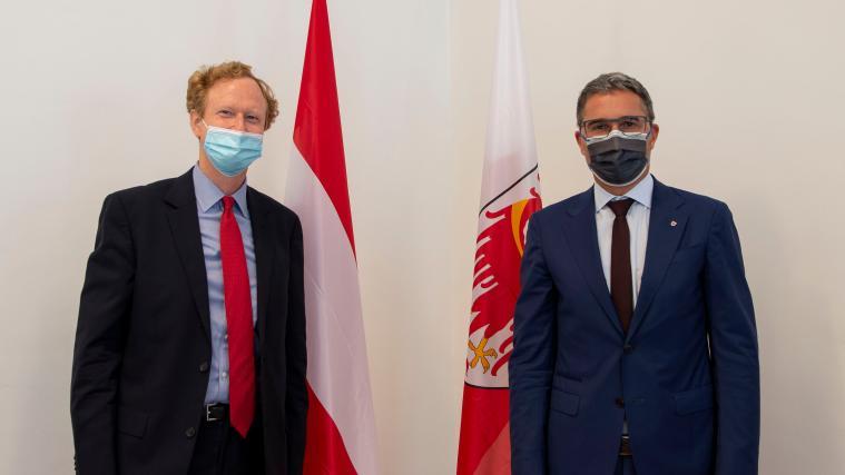 Der österreichische Botschafter Jan Kickert traf Landeshauptmann Arno Kompatscher.