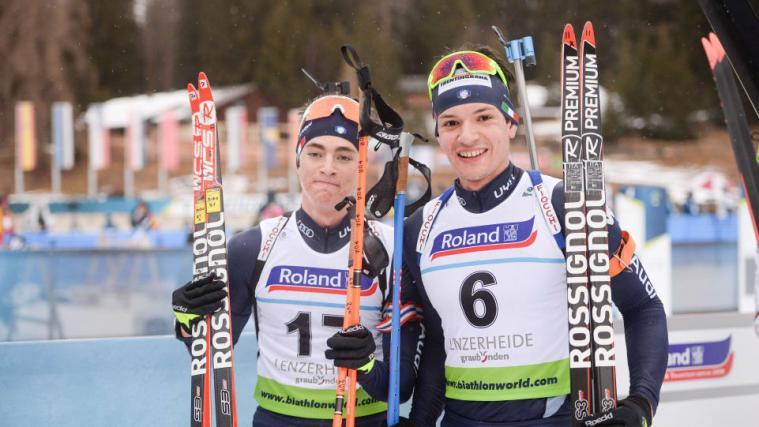 Didier Bionaz (links) und Tommaso Giacomel haben im Weltcup Fuß gefasst.