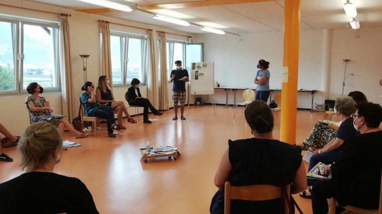 4 Workshops und 1 Meeting zum Thema Freiwilligenarbeit wurden organisiert. Im Bild: Workshop in Eppan.