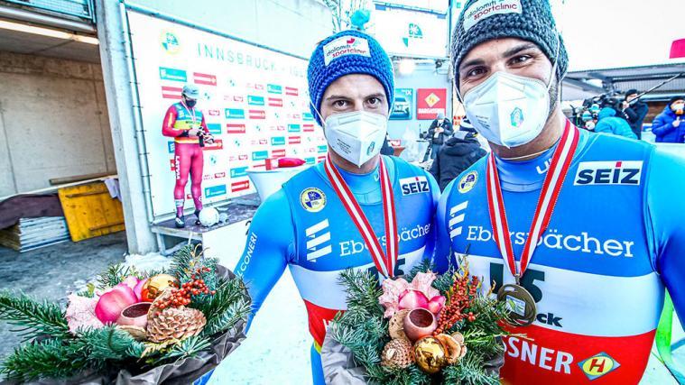 Feierten den zweiten Podestplatz der Saison: Rieder und Kainzwaldner.